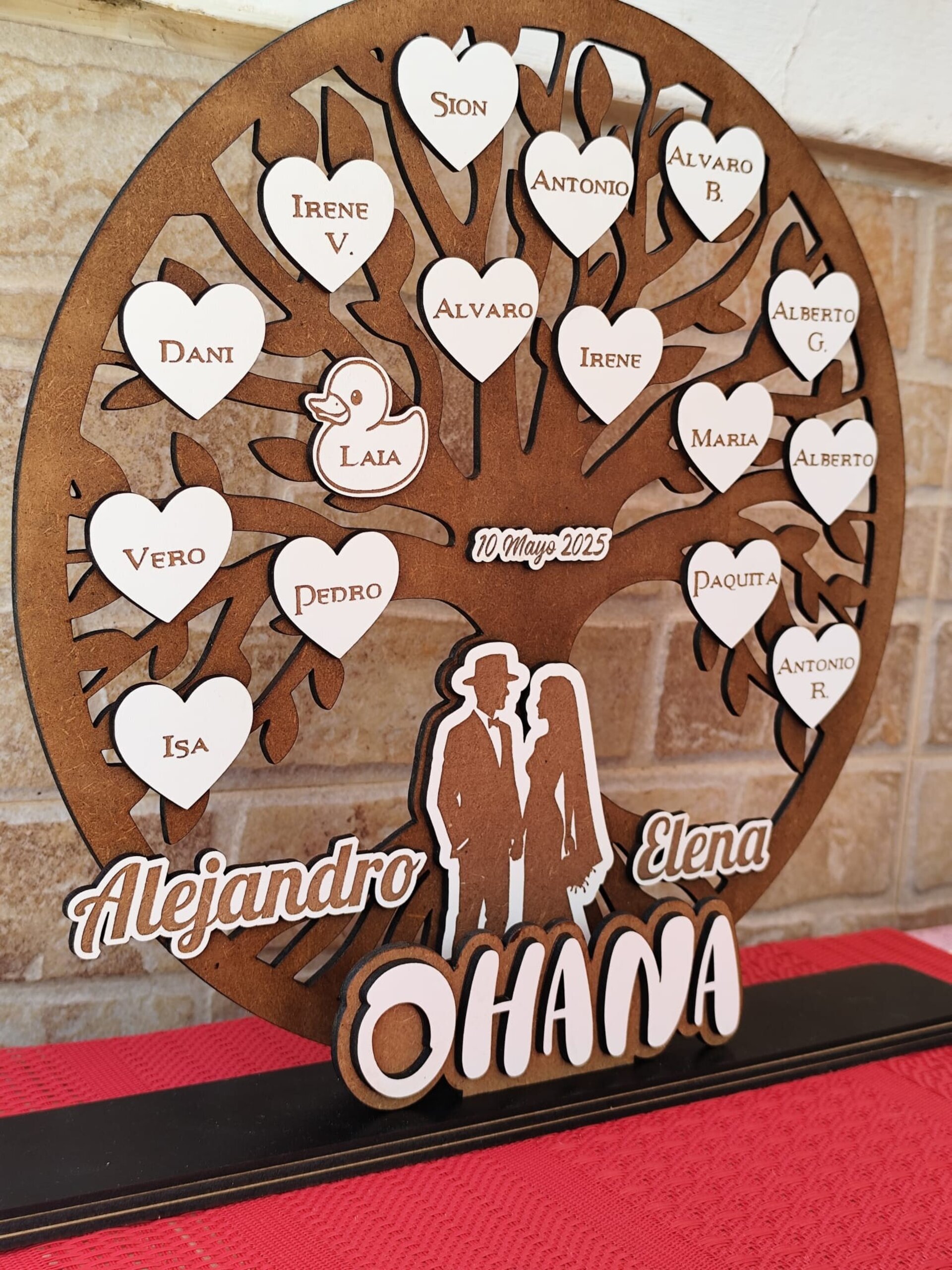 Árbol genealógico de madera personalizado con nombres - 3