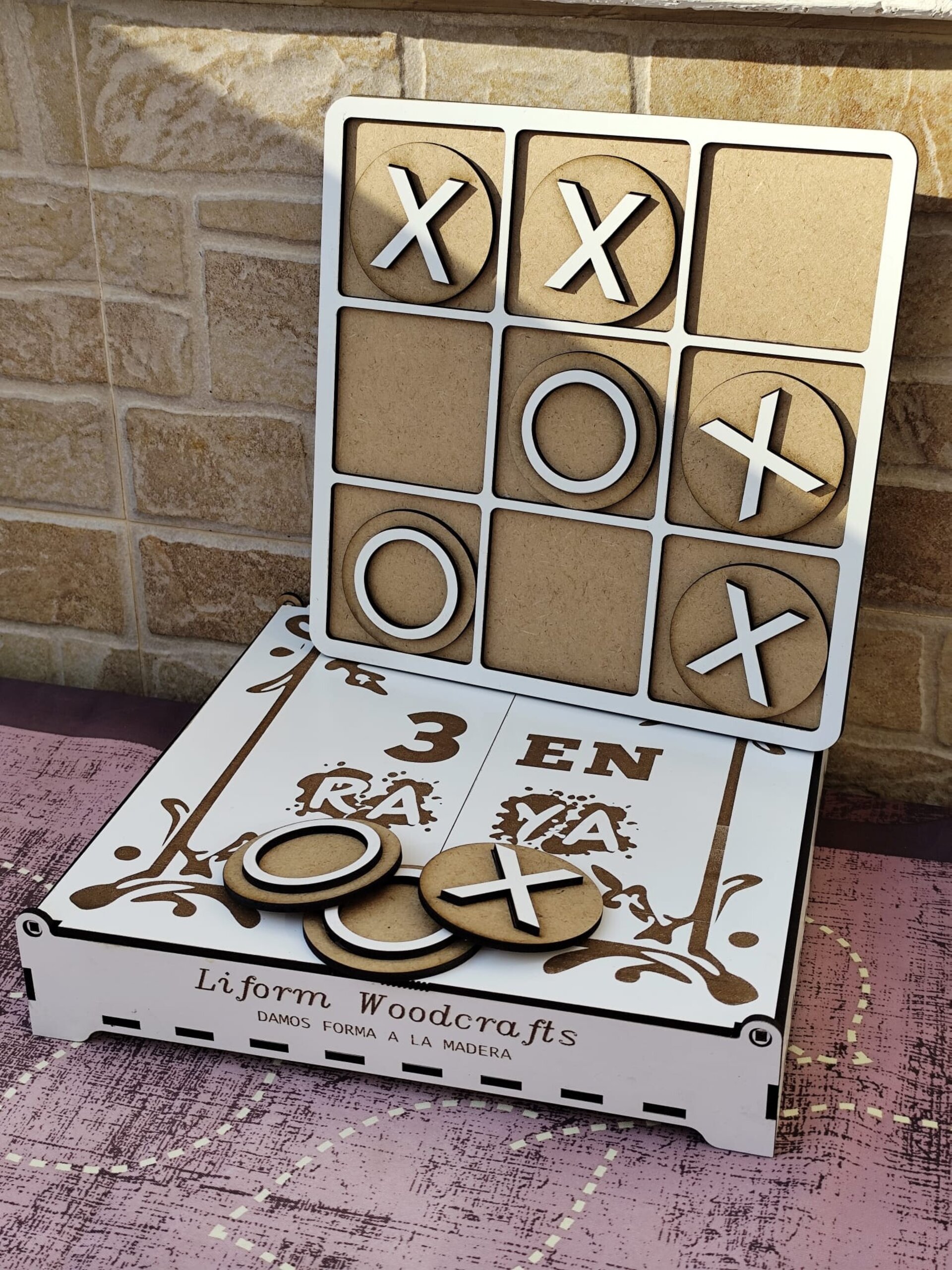 Juego 3 en raya Montessori en madera con caja - 3