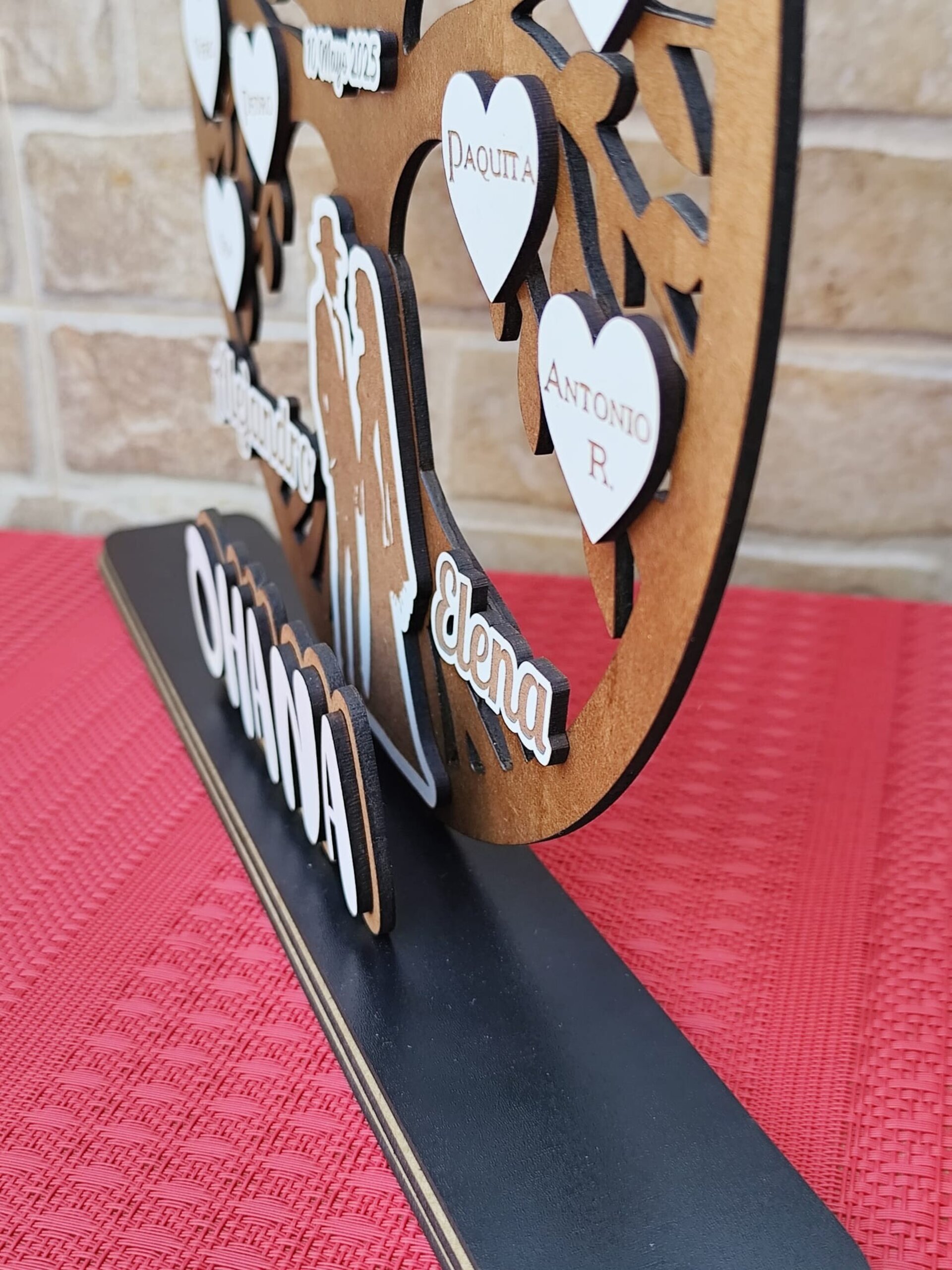 Árbol genealógico de madera personalizado con nombres - 5