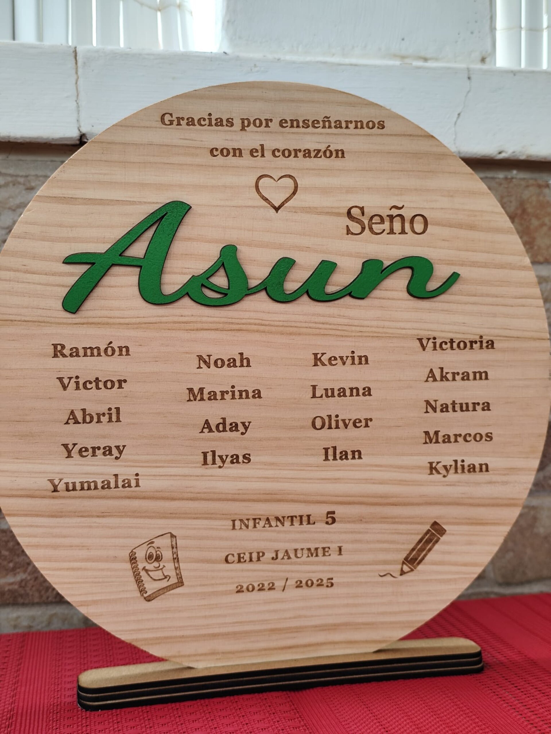 Placa de madera personalizada para profesores – Regalo fin de curso - 4