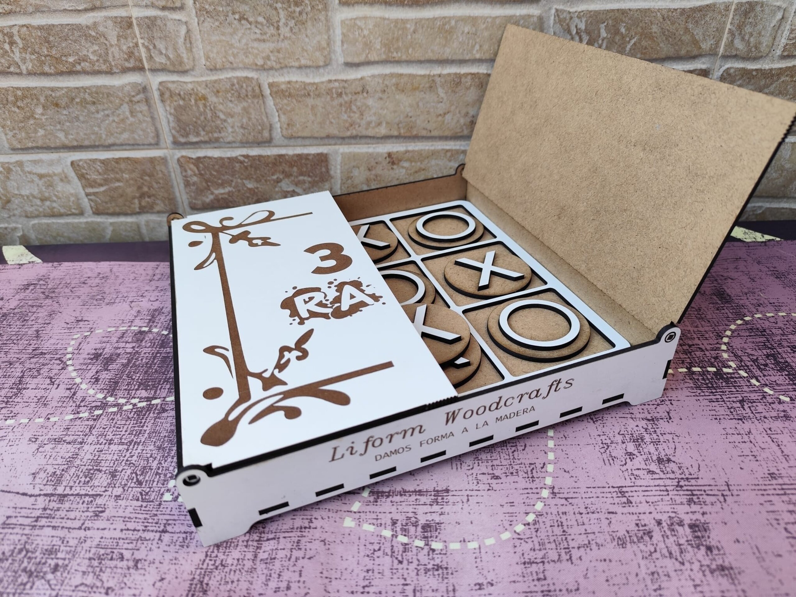 Juego 3 en raya Montessori en madera con caja - 2