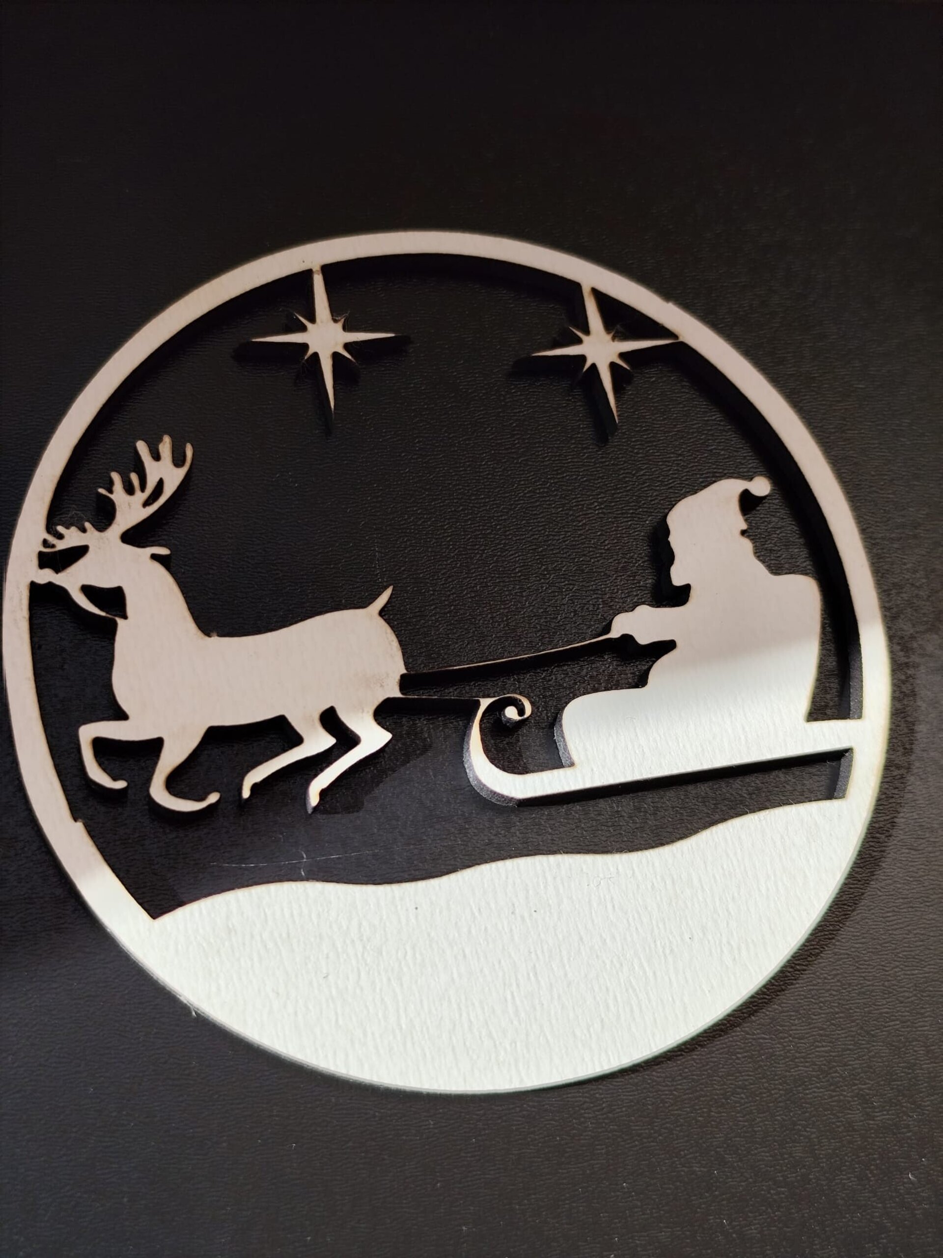 Bola de Navidad de Madera Blanca Personalizada - 3