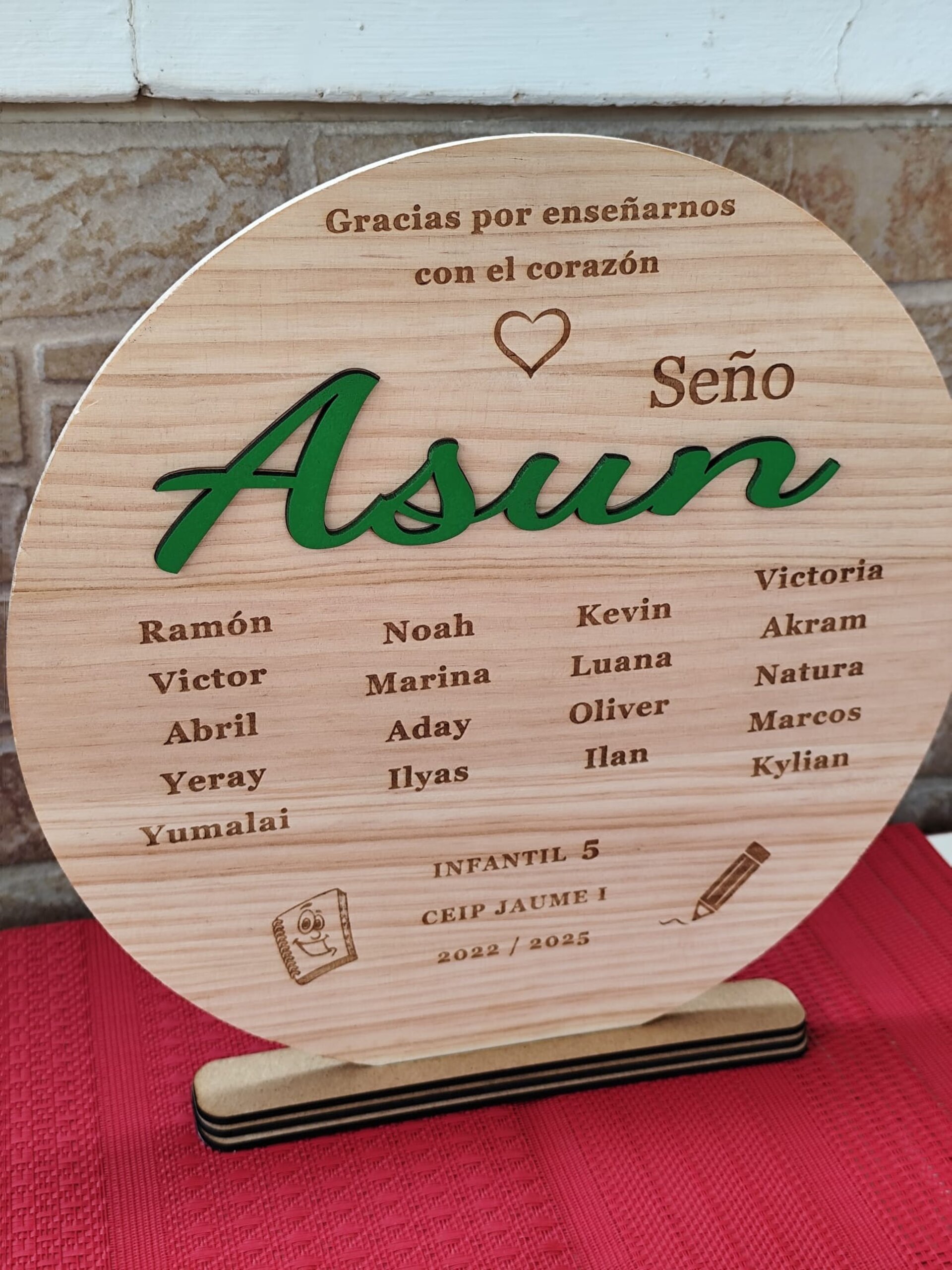 Placa de madera personalizada para profesores – Regalo fin de curso - 3