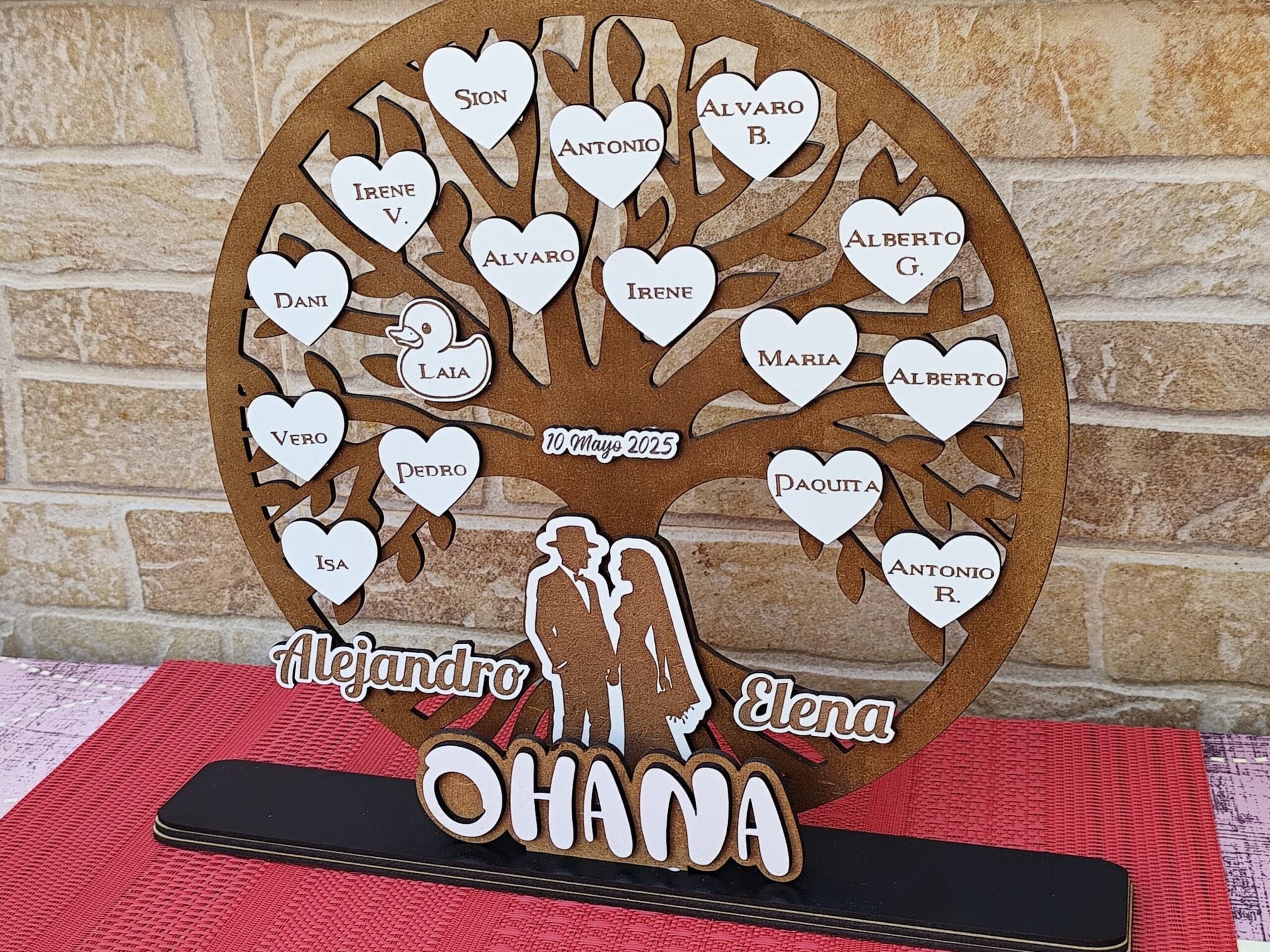Árbol genealógico de madera personalizado con nombres - 4