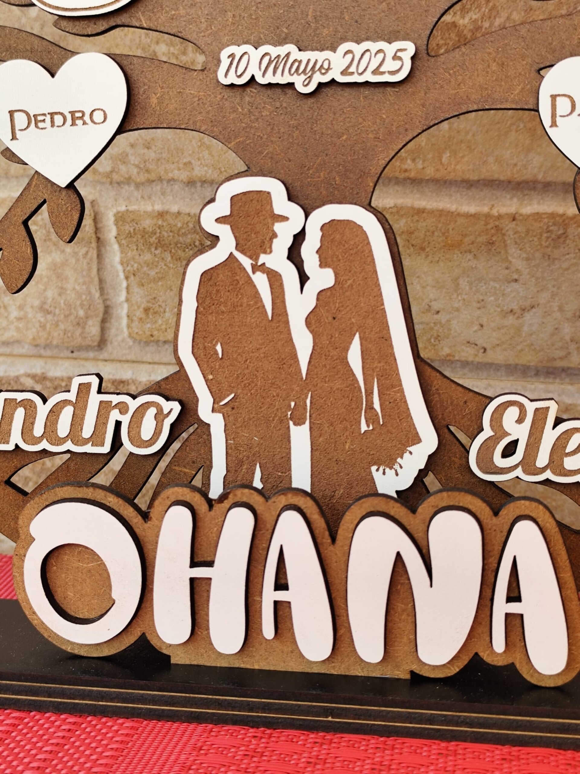 Árbol genealógico de madera personalizado con nombres - 2