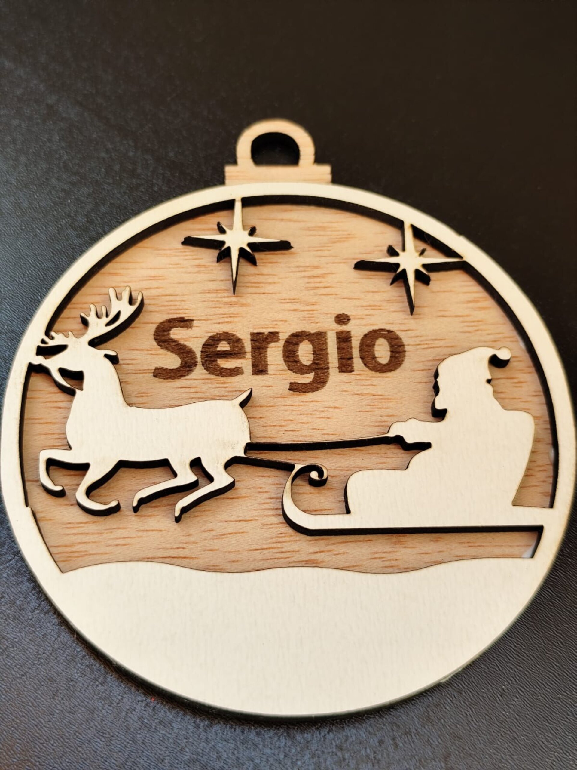 Bola de Navidad de Madera Blanca Personalizada - 8