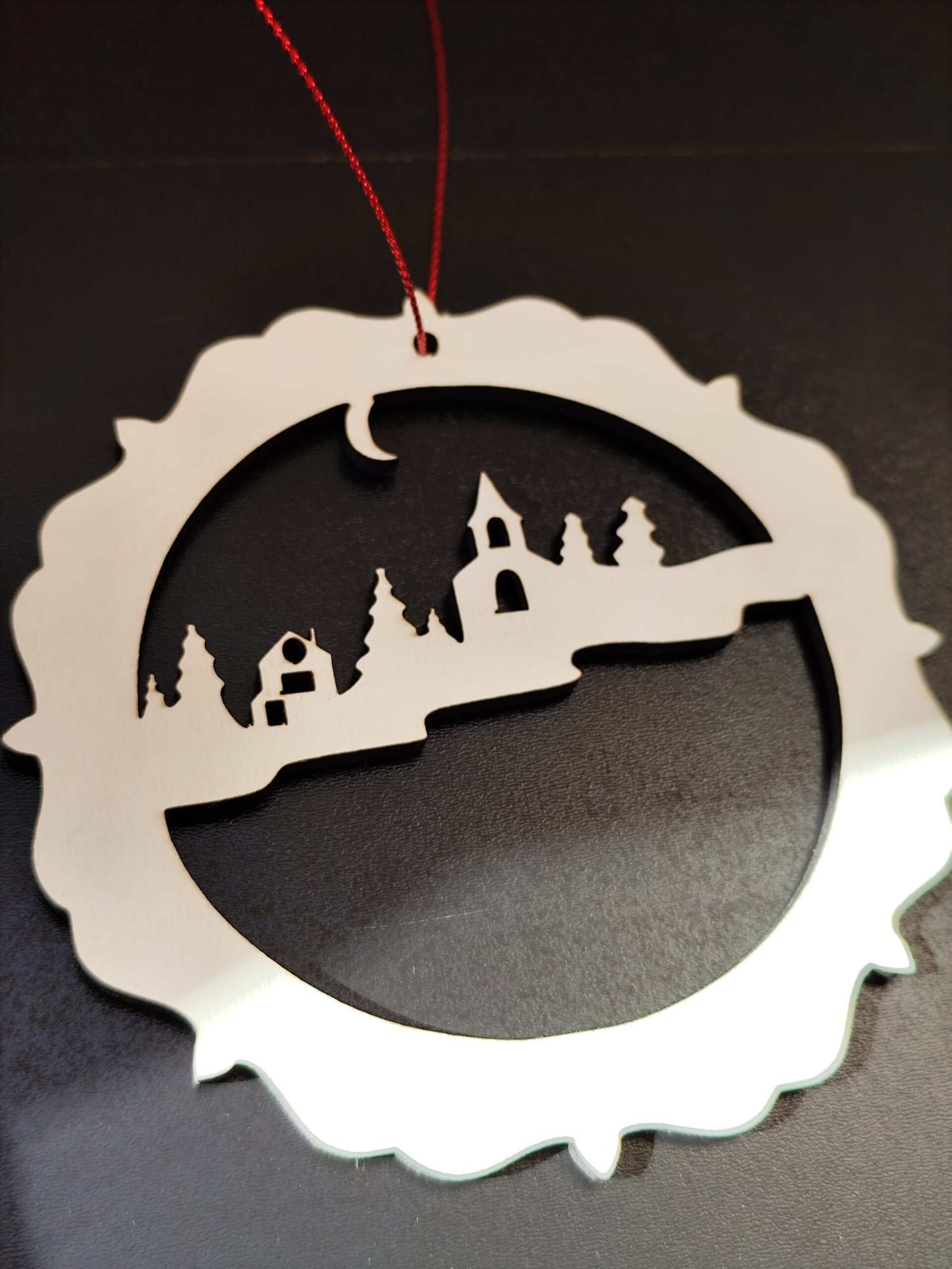 Bola de Navidad de Madera Blanca Personalizada - 2